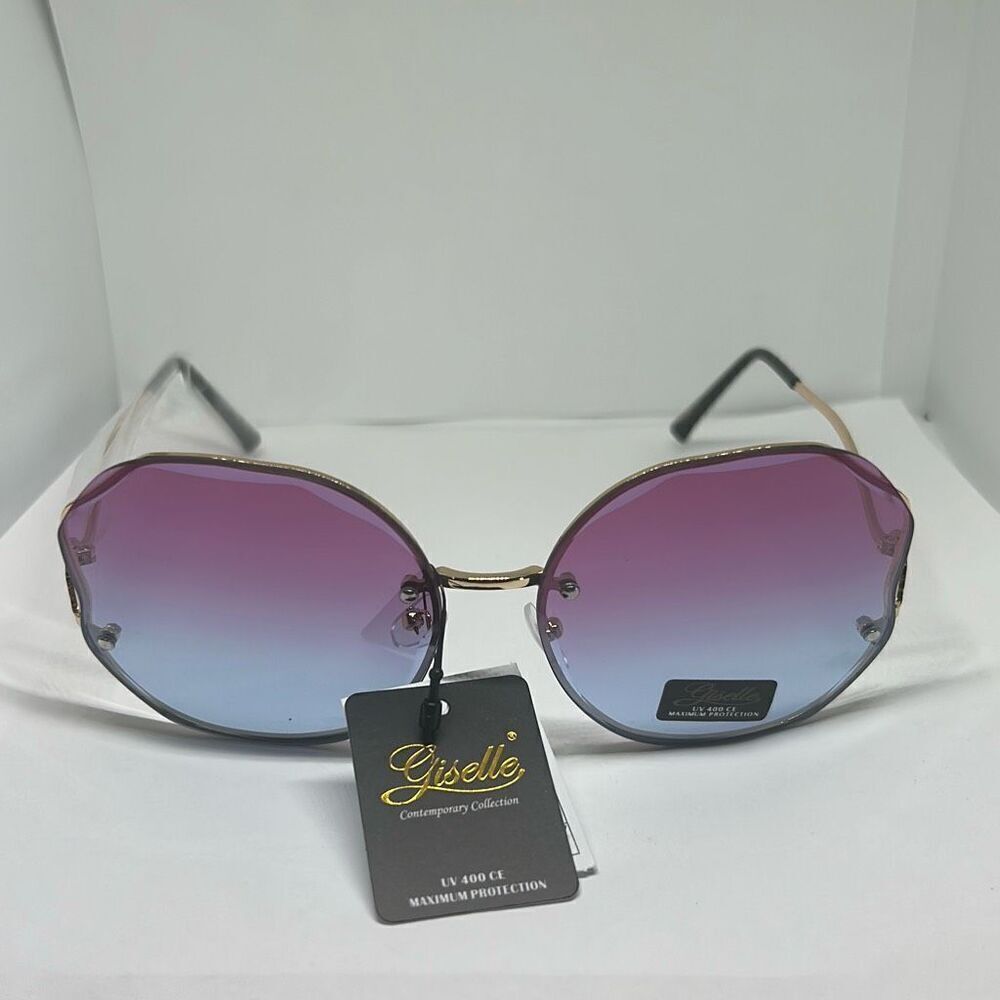 Giselle Round Metal Ocean Lens Sunglasses - Picture 3 of 3
